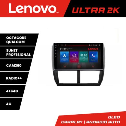 Navigáció Subaru Forester 2007-2013 Lenovo Kit-SU01 8 magos QLED Qualcomm 4+64 360 Android Waze USB Internet Navigáció Youtube Rádió