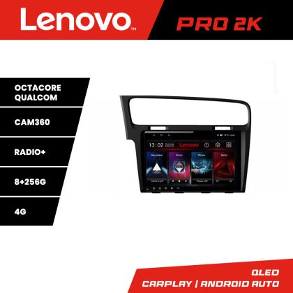 VW Golf 7 Lenovo Kit-491 navigáció 8 magos QLED 2K 8+256 360 Android Waze USB internet navigáció Youtube rádió