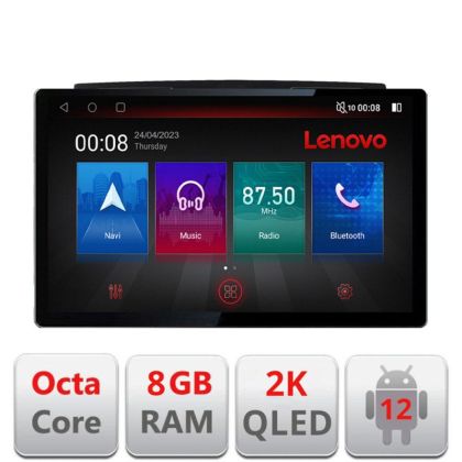 Navigáció Ford Fiesta MK5 2002-2008, 2K QLED 13"-os képernyő, Octacore, 8 GB RAM, 128 GB HDD, 4G, 360°, DSP, Carplay, Bluetooth