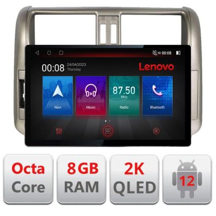 Navigáció Toyota Prado 2010-2013 N-347 képernyő 13" 2K 8+128 Android Waze USB navigáció 4G 360 Toslink Youtube Rad