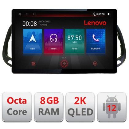 Navigáció Fiat Doblo 2015-2018 N-DOBLO15 képernyő 13" 2K 8+128 Android Waze USB Navigáció 4G 360 Toslink Youtube R