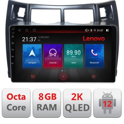 Navigatie Toyota Yaris 2008-2011 M-YARIS08 Octa Core Android Radio Bluetooth GPS WIFI/4G DSP 2K 8+128GB 360 Tos RESIGILAT