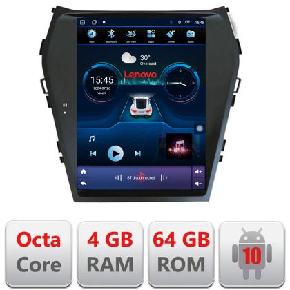 Navigáció Hyundai Santa Fe 2012-2018 típus tesla rádió gps internet 8 Core 4+64 360 4G carplay android autóskészlet-tesla-209+EDT