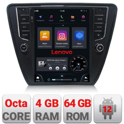 Navigatie Skoda Octavia 3,Qled 9.7",,Qualcomm 8X 8+128 360 4G Hdd,4G,DSP,Carplay,Bluetooth