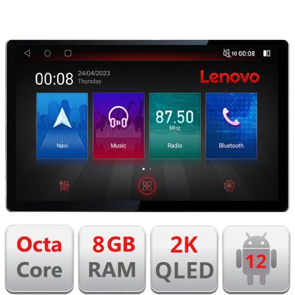 Dedikált navigáció Lenovo Ford Fiesta 2020 - Ecran 2K QLED 13", Octacore, 8 GB RAM, 128 GB HDD, 4G, 360, DSP, Carplay, Bluetooth