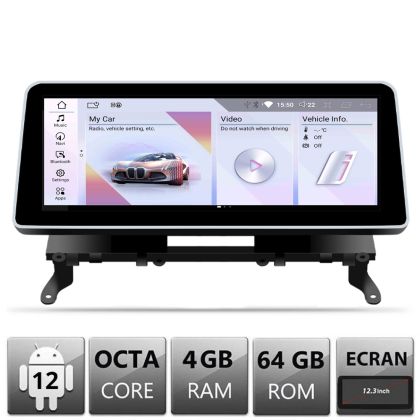 BMW X3 X4 F25 F26 2012-2015 navigáció NBT képernyővel Android képernyő 12.3" 4+64 4G BT
