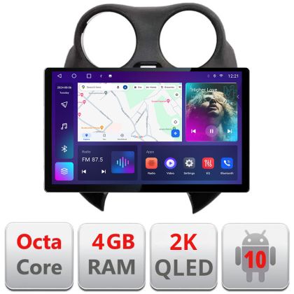 Edonav dedikált navigáció Nissan Micra 2010-2014, 2K QLED 13"-os képernyő, Octacore processzor, 4 GB RAM, 32 GB HDD, 4G, 360°, DSP, Carplay, Bluetooth