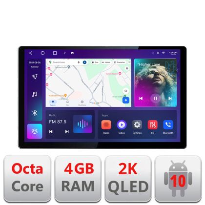 Dedikált navigáció Audi A3 8P négymagos N-049 Edonav képernyő 13" 2K 4+32 Android Waze USB navigáció 4G 360 Toslink Youtube Rádió