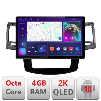Dedikált navigáció Toyota Hilux 2008-2014 N-143 Edonav képernyő 13" 2K 4+32 Android Waze USB navigáció 4G 360 Toslink Youtube Rad
