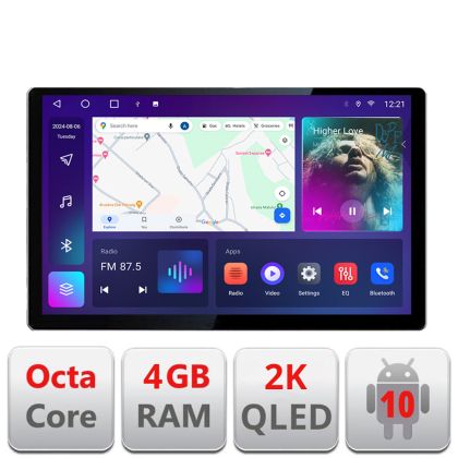 Dedikált navigáció Peugeot 407 2004-2011 Edonav képernyő 13" 2K 4+32 Android Waze USB navigáció 4G 360 Toslink Youtube Rádió KÉSZLET