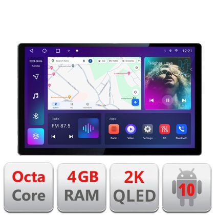 Dedikált navigáció Seat Arona Edonav képernyő 13" 2K 4+32 Android Waze USB navigáció 4G 360 Toslink Youtube Rádió készlet - Arona és EDT-E