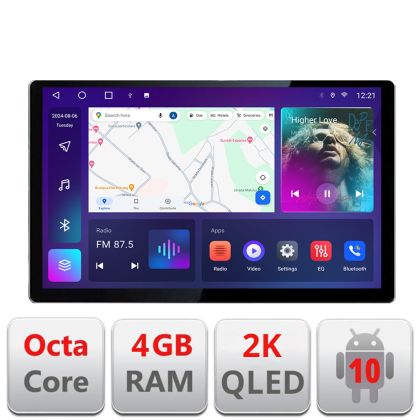 Dedikált navigáció Iveco Daily 2019- Edonav képernyő 13" 2K 4+32 Android Waze USB navigáció 4G 360 Toslink Youtube Rádió KIT - igen