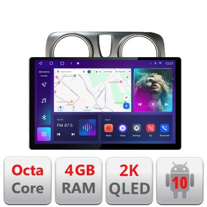 Dedikált navigáció Dacia Dokker Edonav képernyő 13" 2K 4+32 Android Waze USB navigáció 4G 360 Toslink Youtube Rádió készlet-