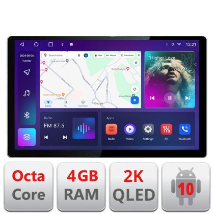 Dedikált navigáció Fiat 500 2007-2015 Edonav képernyő 13" 2K 4+32 Android Waze USB navigáció 4G 360 Toslink Youtube Rádió KIT-fi