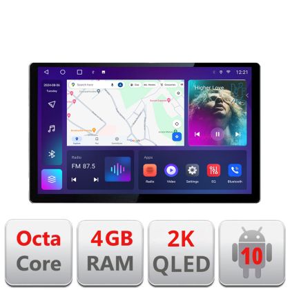 Dedikált navigáció Toyota RAV4 2018 Edonav képernyő 13" 2K 4+32 Android Waze USB navigáció 4G 360 Toslink Youtube Rádió KIT-RAV4 és