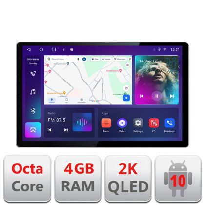 Dedikált navigáció Smart For Two 2015- N-Smart15 Edonav képernyő 13" 2K 4+32 Android Waze USB navigáció 4G 360 Toslink Youtube Ra