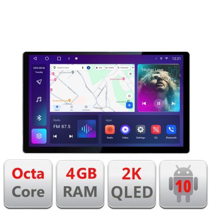 Dedikált navigáció Toyota Verso 2004-2009 Edonav képernyő 13" 2K 4+32 Android Waze USB navigáció 4G 360 Toslink Youtube Rádió KI