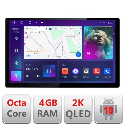 Dedikált navigáció Toyota Auris 2017- N-AURIS Edonav képernyő 13" 2K 4+32 Android Waze USB navigáció 4G 360 Toslink Youtube Radi