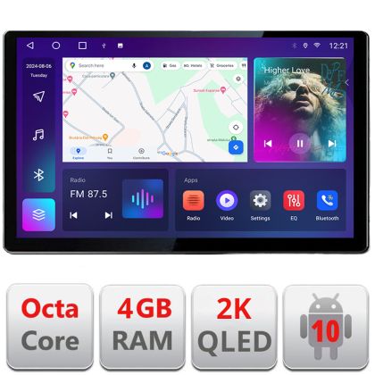 Dedikált navigáció Eclipse Cross 2019- N-eclipse Edonav képernyő 13" 2K 4+32 Android Waze USB navigáció 4G 360 Toslink Youtube Ra
