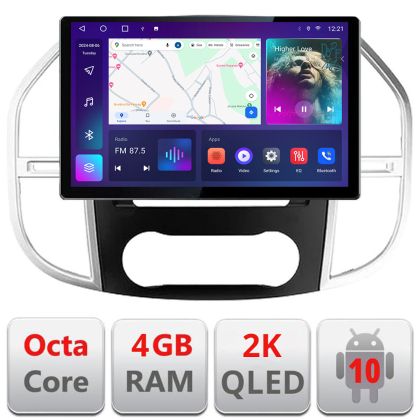 Dedikált navigáció Mercedes Vito w447 2016- Edonav képernyő 13" 2K 4+32 Android Waze USB navigáció 4G 360 Toslink Youtube Rádió KIT-w447 és EDT-E513-PRO