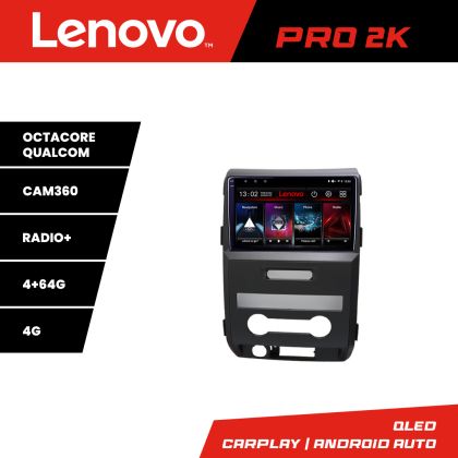 Navigáció Ford F150 2008-2014 Lenovo 8 magos QLED 2K 4+64 360 Android Waze USB Internet Navigáció Youtube Rádió