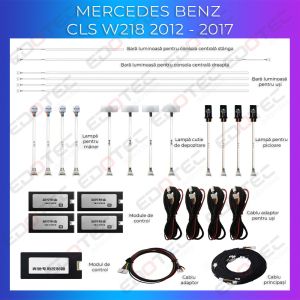 Lumini ambientale Mercedes CLS  W218 2012-2017 dedicat set complet control telefon sau sistem original