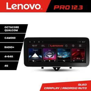 Navigáció Smart For Two 2010-2015 K-Smart10 Lenovo PRO 4+64 12.3 hüvelykes QLED Android 4G DSP GPS internet