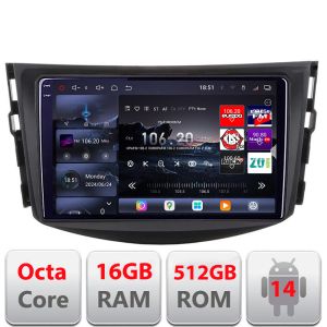 Toyota RAV4 2008-2012 navigáció Edotec Kit-018 8 magos QLED 2K 12+256GB 360 Android Waze USB internet navigáció Youtube rádió
