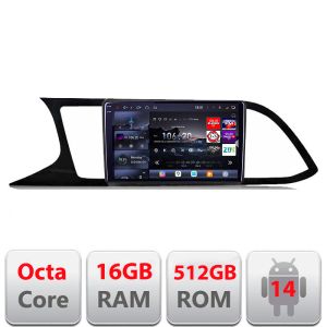 Navigatie Seat Leon 2013-2019 MIB  Edotec Kit-306 8 core QLED 2K 16+512GB 360 Android Waze USB Navigatie Internet Youtube Radio