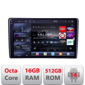 Navigatie Peugeot 307 2001-2008 Edotec Kit-307 8 core QLED 2K 16+512GB 360 Android Waze USB Navigatie Internet Youtube Radio