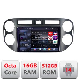 Navigatie VW Tiguan si Golf Plus 2012-2016 Android radio gps internet 8 core QLED 2K 16+512GB 360 Edotec