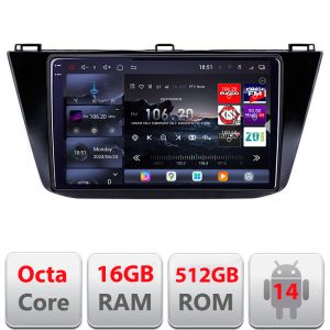 Navigatie VW Tiguan 2016- Edotec Kit-5883 8 core QLED 2K 16+512GB 360 Android Waze USB Navigatie Internet Youtube Radio
