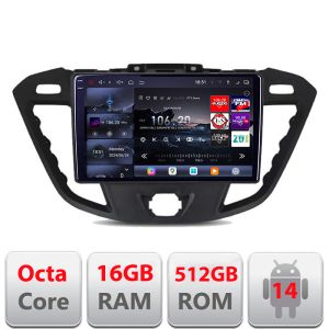 Navigatie Ford Transit 2012-2023 Edotec Kit-845 8 core QLED 2K 16+512GB 360 Android Waze USB Navigatie Internet Youtube Radio