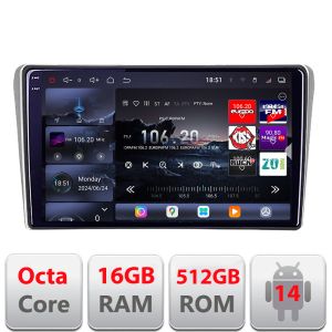 Navigáció Toyota Avensis 2003-2008 Edotec Kit-avensis03 8 magos QLED 2K 12+256GB 360 Android Waze USB Internet Navigáció Youtube Rádió