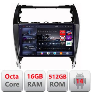 Navigatie Toyota Camry 2012-2018 Android radio gps internet 8 core QLED 2K 16+512GB 360 Edotec