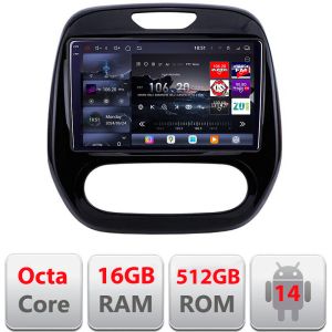 Navigatie Renault Captur 2013-2020 Android radio gps internet 8 core QLED 2K 16+512GB 360 Edotec
