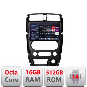 Navigáció Jimny 2007-2016 Edotec Kit-JIMNY07 8 magos QLED 2K 12+256GB 360 Android Waze USB Internet Navigáció Youtube Rádió