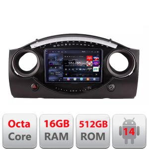 Navigatie Mini intre anii 2004-2006 Android radio gps internet 8 core QLED 2K 16+512GB 360 Edotec