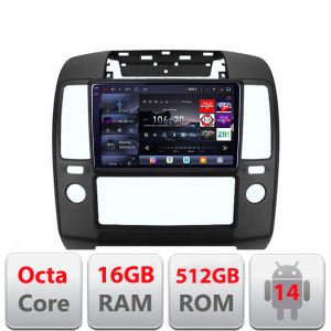 Navigatie Nissan Navara Pathfinder 2005-2010 Edotec Kit-NAV5 8 core QLED 2K 16+512GB 360 Android Waze USB Navigatie Internet Youtube Radio