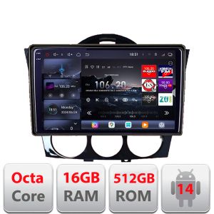 Navigatie Mazda RX8 2008-2011 Android radio gps internet 8 core QLED 2K 16+512GB 360 Edotec