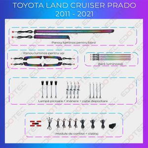 Lumini ambientale Toyota Prado 2011-2021 set complet control telefon sau sistem original