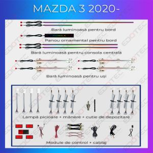 Lumini ambientale Mazda 3 2020-2023 set complet control telefon sau sistem original