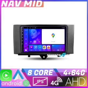 Navigáció Smart For Two 2010 2015 KIT Smart10 EDOTEC-LITE Android képernyő 720P Octa Core 4 64 bites Carplay