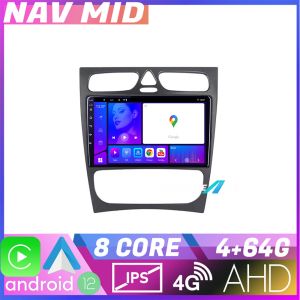 Navigáció Mercedes C W203 2000 2004 KIT clk EDOTEC-LITE Android képernyő 720P Octa Core 4 64 Carplay