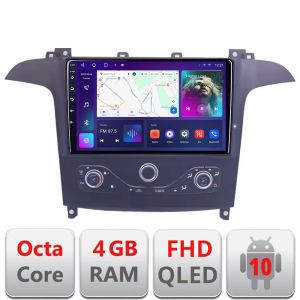 Navigatie Ford S-max 2006-2014 dedicata Android QLED octa core 4+64 4G DSP FHD carplay android auto radio gps internet Android KIT-smax-navi+EDT-E309v3