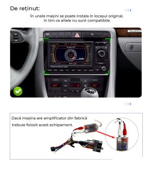 Navigație Audi A4 B7 B6 S4 RS4 2002 - 2007, 7 inci