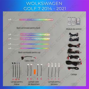 VW Golf 7 hangulatvilágítás, dedikált vezérlés az eredeti rendszerről vagy telefonról