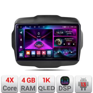 Navigatie Jeep Renegade 2015-2020 A-500  4+64 InCell Display 1K Android Waze USB Navigatie Internet Youtube Radio