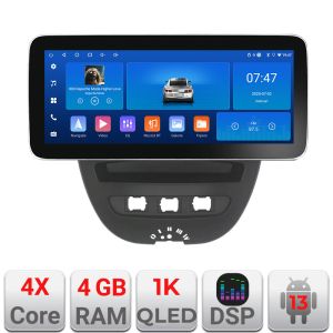 Navigáció Citroen C1 Peugeot 107 Toyota Aygo 2005-2014 Edotec 4+64 12.3 hüvelykes Incell 1K android Wifi 5Ghz gps internet KIT-C1 v1