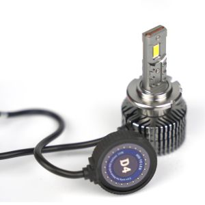 Set de 2 Becuri Faruri Conversie Hid-Led, Steelmate LED D4S Led, Plug & Play, 6000k, Miez Cupru, Radiator Aluminiu Silentios, Calitate Premium